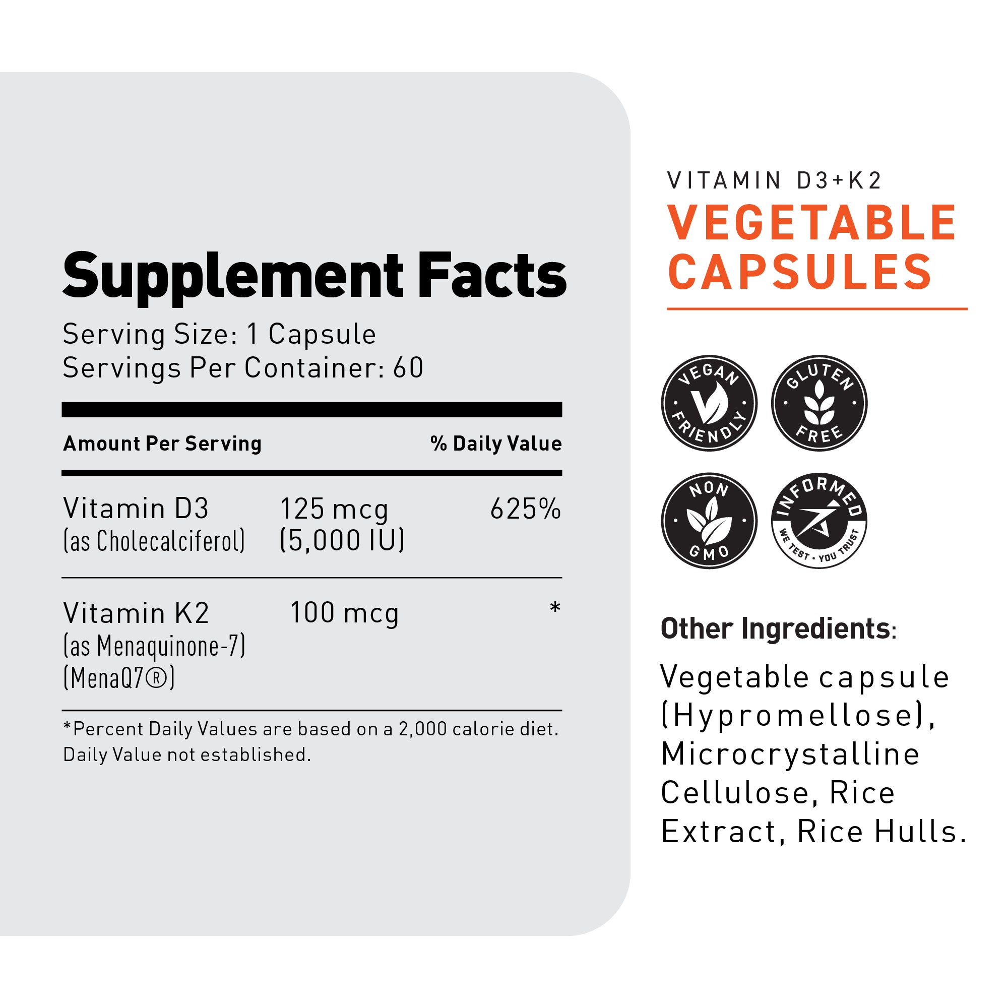 Vitamin D3 + K2